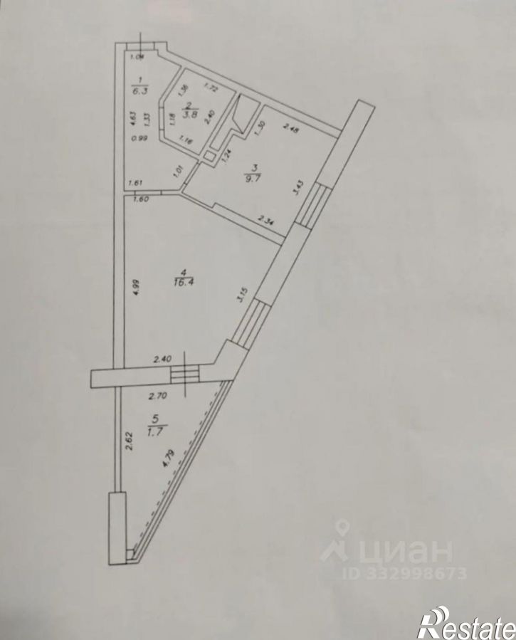 1-комн квартира ул Фрунзе, 1Г,  д. 1Г