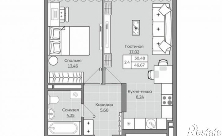 2-комн квартира ул Братьев Батталовых, 20А 2,  д. 20А 2,  к. 2