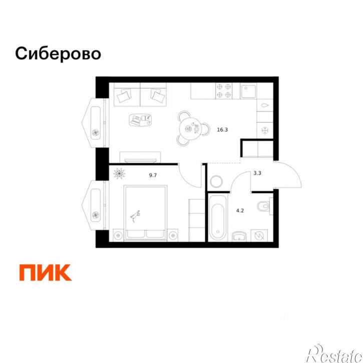 1-комн квартира в новом доме ул Халитова, 4,  д. 4