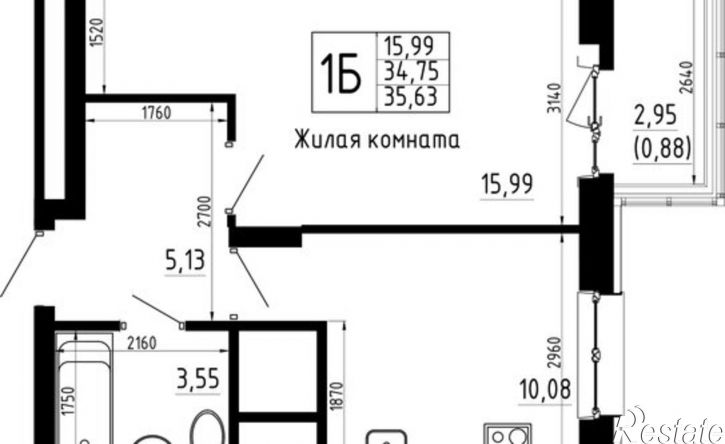 1-комн квартира в новом доме ул Аделя Кутуя, 181,  д. 181