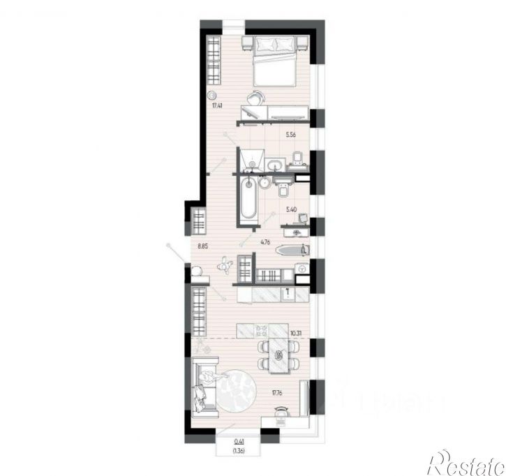 2-комн квартира в новом доме ул Портовая, 37В 2,  д. 37В 2,  к. 2