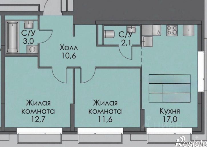 2-комн квартира ул Кремлевская, 2А/4,  д. 2А/4