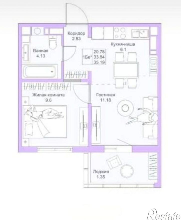2-комн квартира