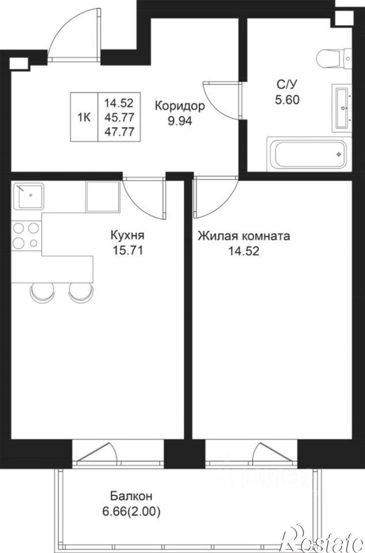 1-комн квартира в новом доме ул Рустема Яхина, 15/1,  д. 15/1