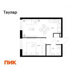 1-комн, 34 кв м, этаж 8/11 ул Хади Такташа, 135