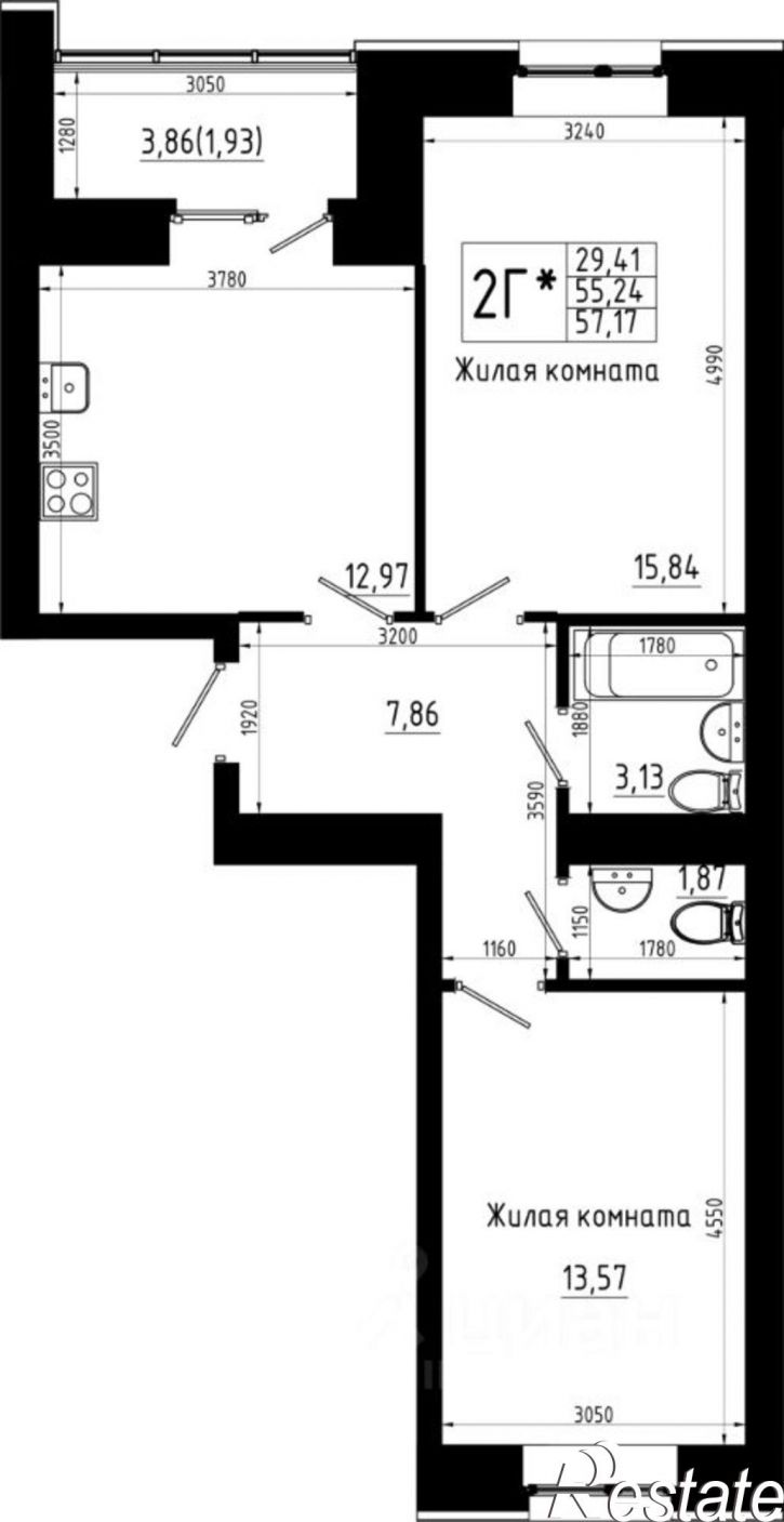 2-комн квартира в новом доме ул Аделя Кутуя, 181,  д. 181