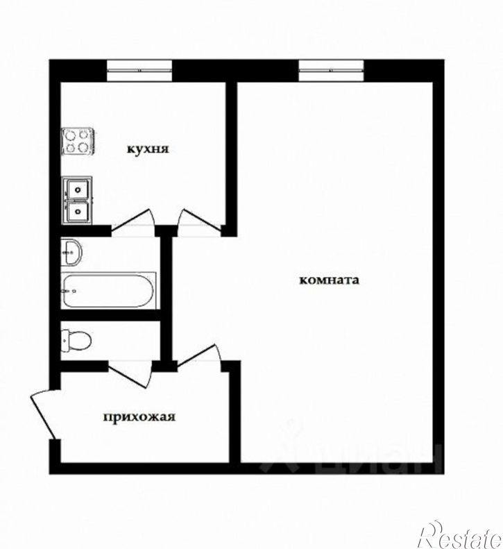 1-комн квартира Татарстан, Казань, Кировский, ул. Кулахметова, 3