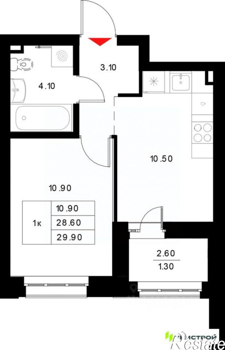 1-комн квартира в новом доме ул Техническая, 21А,  д. 21А