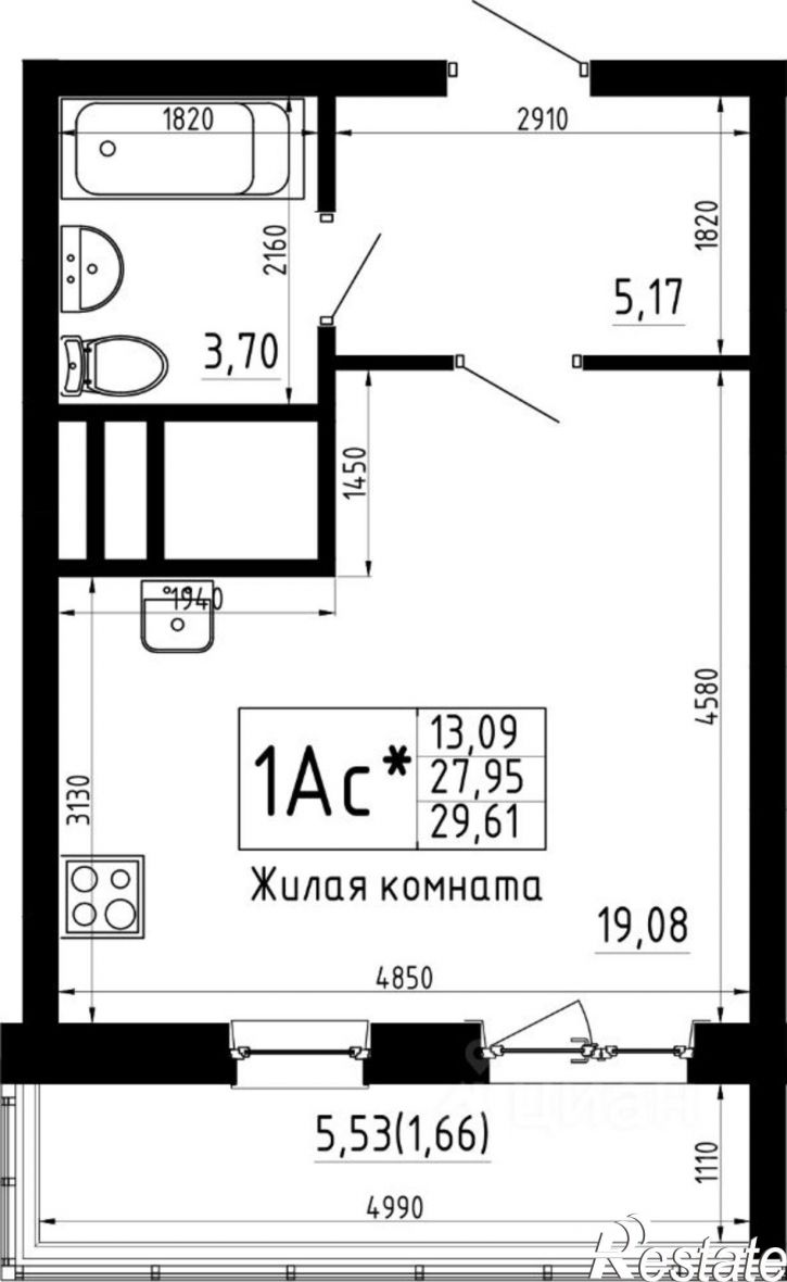 1-комн квартира в новом доме ул Аделя Кутуя, 181,  д. 181