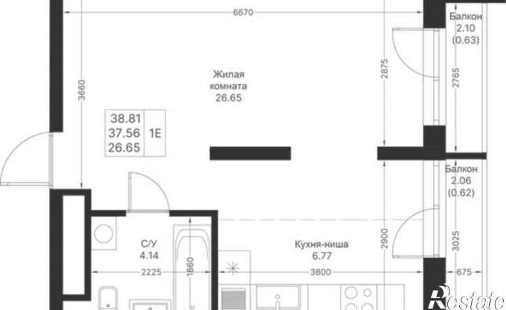 1-комн квартира в новом доме Республика Татарстан (Татарстан), ЖК Мой Ритм, ПК4