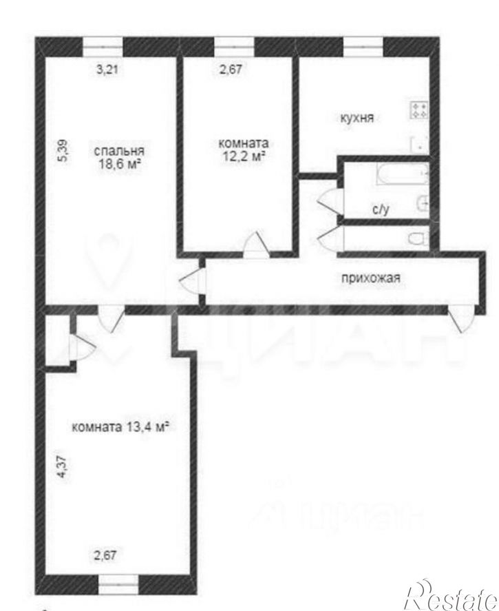3-комн квартира ул Александра Курынова, 6 2,  д. 6 2,  к. 2