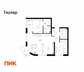 2-комн, 59 кв м, этаж 23/24 улица Хади Такташа, 131