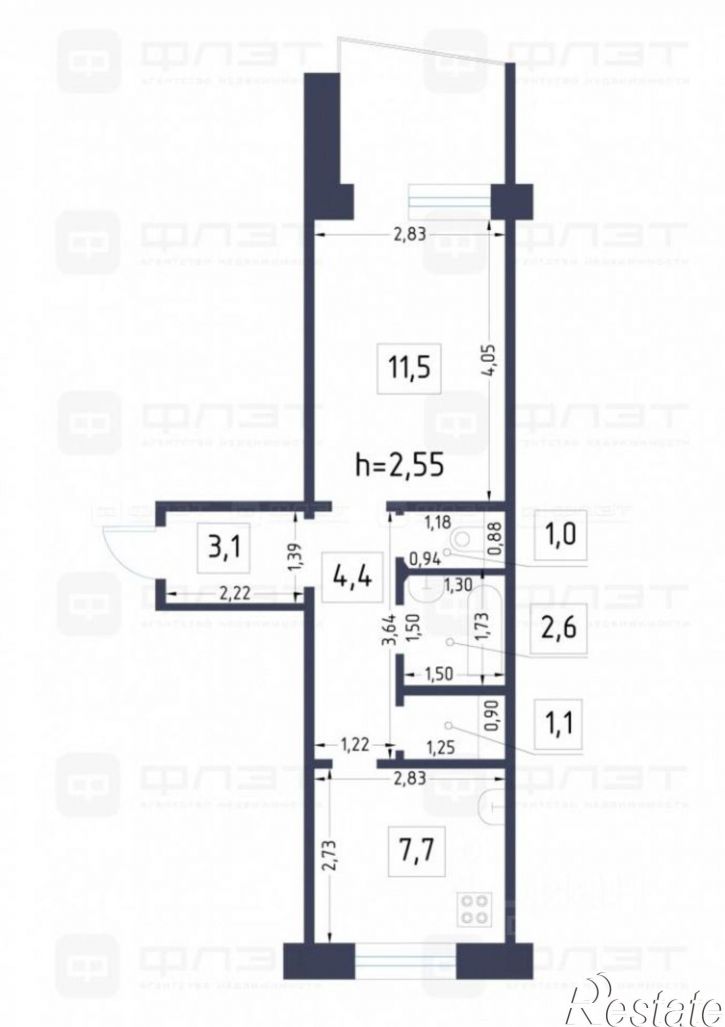 1-комн квартира улица Академика Глушко, 3,  д. 3
