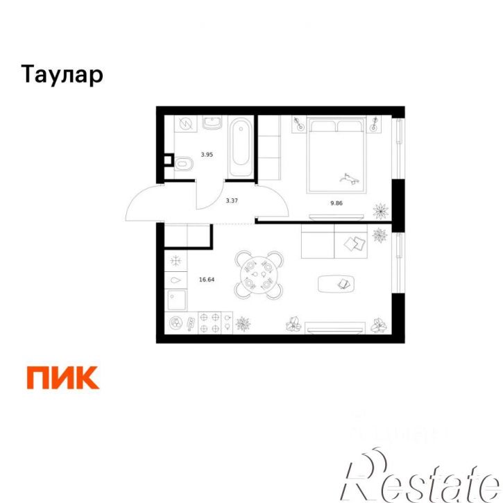 1-комн квартира в новом доме улица Хади Такташа, 131,  д. 131