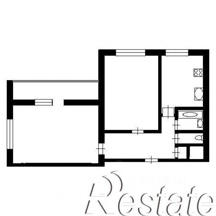 2-комн квартира проспект Альберта Камалеева, 34А,  д. 34А