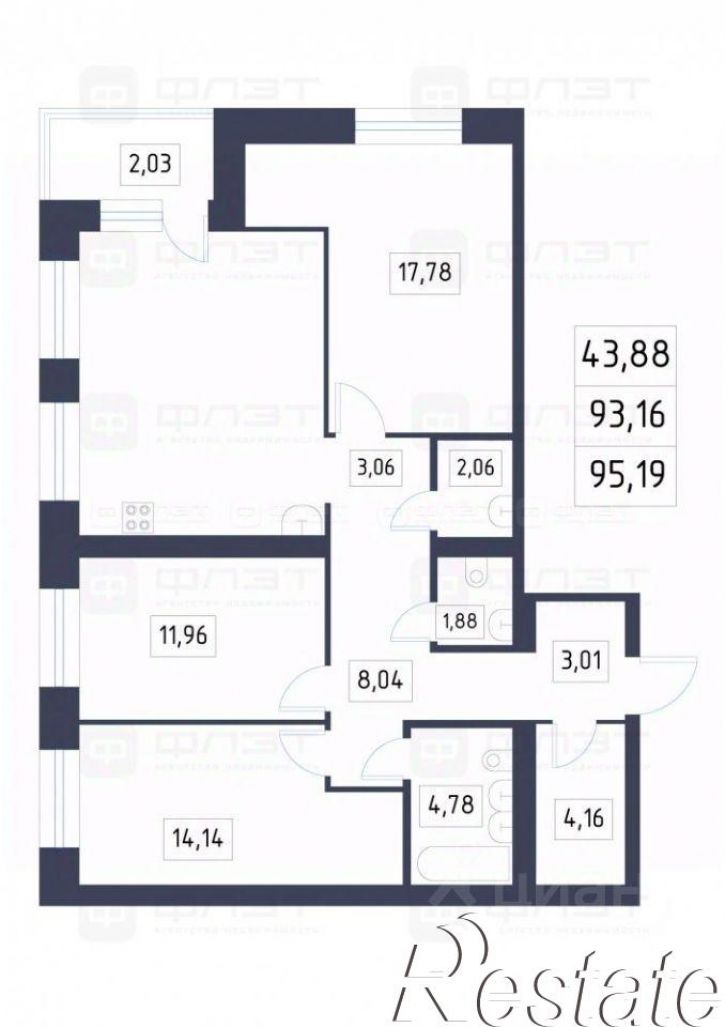 3-комн квартира улица Анаса Тазетдинова, 6,  д. 6