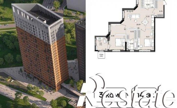 3-комн квартира в новом доме улица Аделя Кутуя, 183,  д. 183