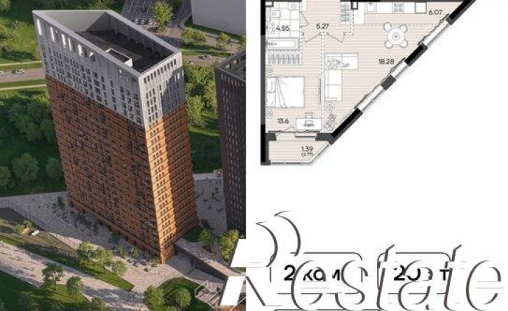 2-комн квартира в новом доме улица Аделя Кутуя, 183,  д. 183