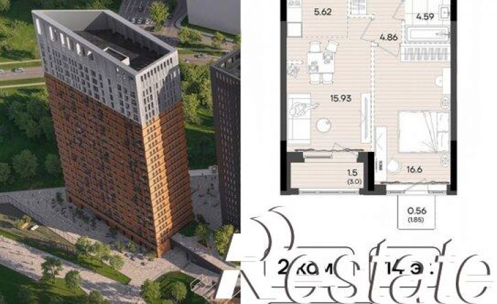 2-комн квартира в новом доме улица Аделя Кутуя, 183,  д. 183