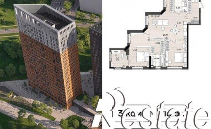 3-комн квартира в новом доме улица Аделя Кутуя, 183,  д. 183