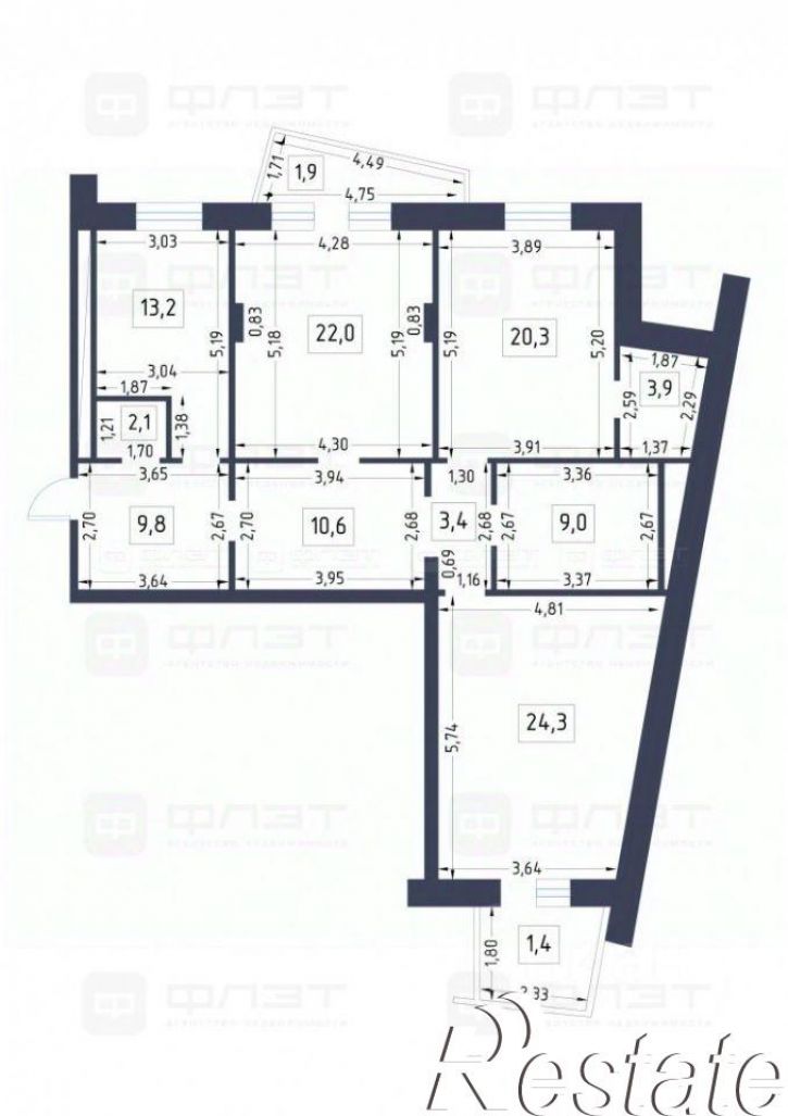 3-комн квартира улица Абубекира Терегулова, 6А,  д. 6А
