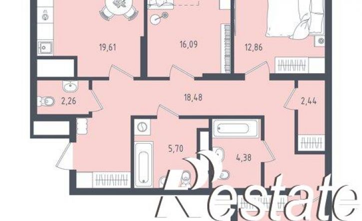 3-комн квартира в новом доме ул Аделя Кутуя, 133,  д. 133
