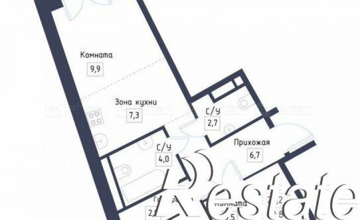3-комн квартира в новом доме Республика Татарстан (Татарстан), территория Ферма-2