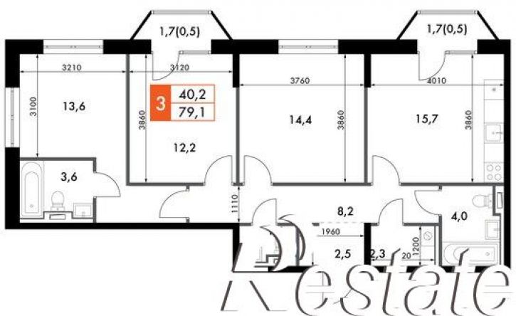 3-комн квартира в новом доме Оренбургский тракт, 10А,  д. 10А