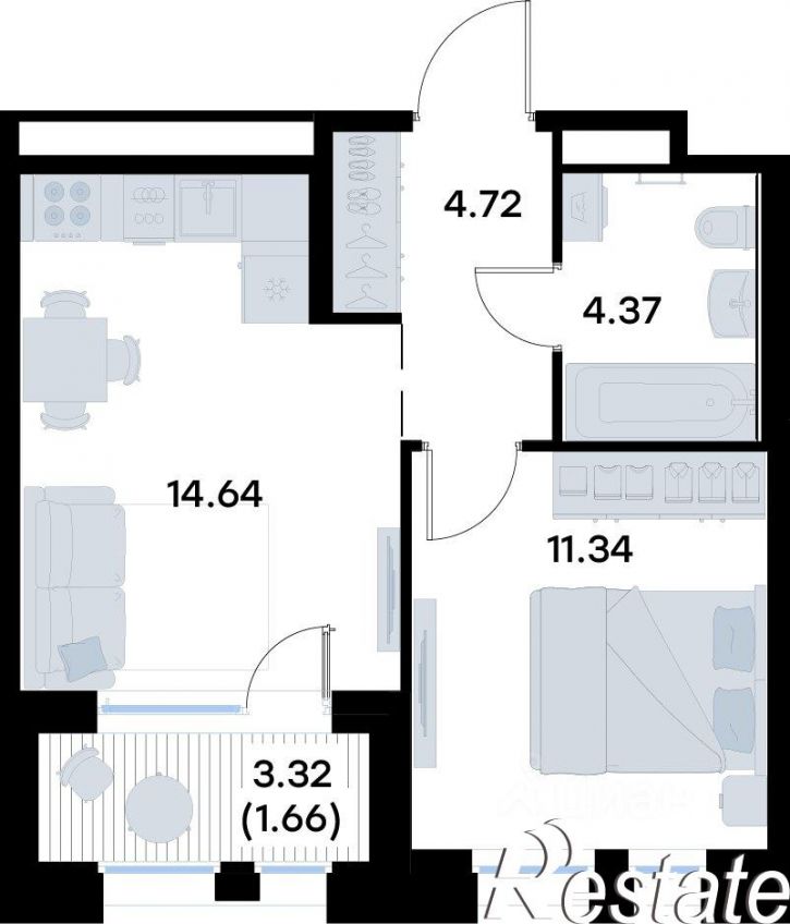 1-комн квартира в новом доме улица Профессора Мухамедьярова, 31Е,  д. 31Е