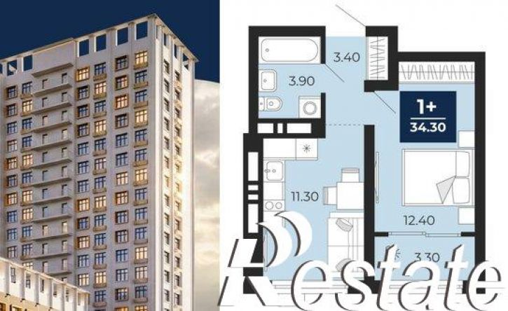 1-комн квартира в новом доме Клубная улица, 11А,  д. 11А