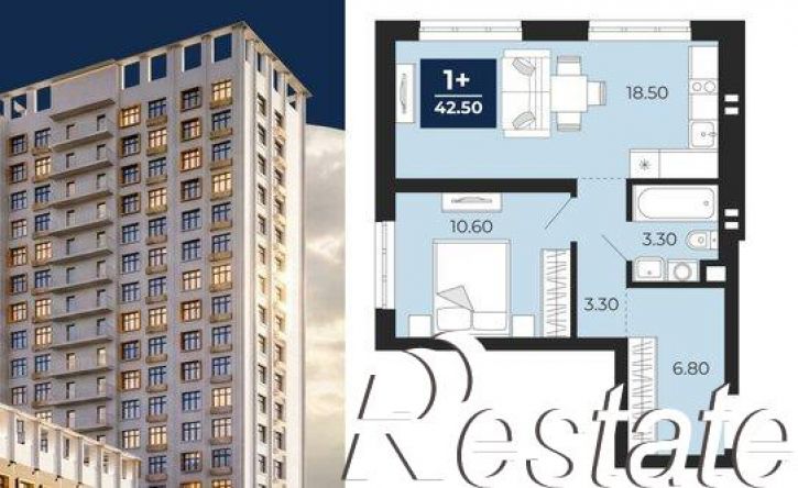 1-комн квартира в новом доме Клубная улица, 11А,  д. 11А