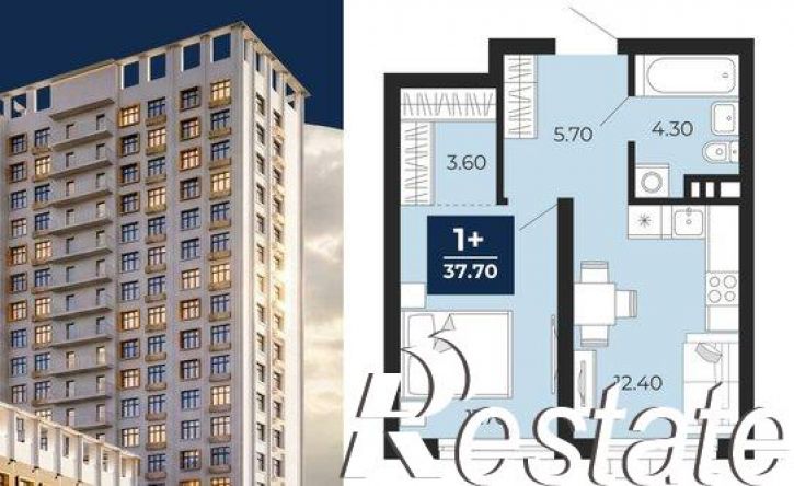 1-комн квартира в новом доме Клубная улица, 11А,  д. 11А