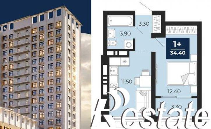 1-комн квартира в новом доме Клубная улица, 11А,  д. 11А