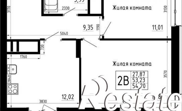 2-комн квартира в новом доме улица Аделя Кутуя, 163А/1,  д. 163А/1