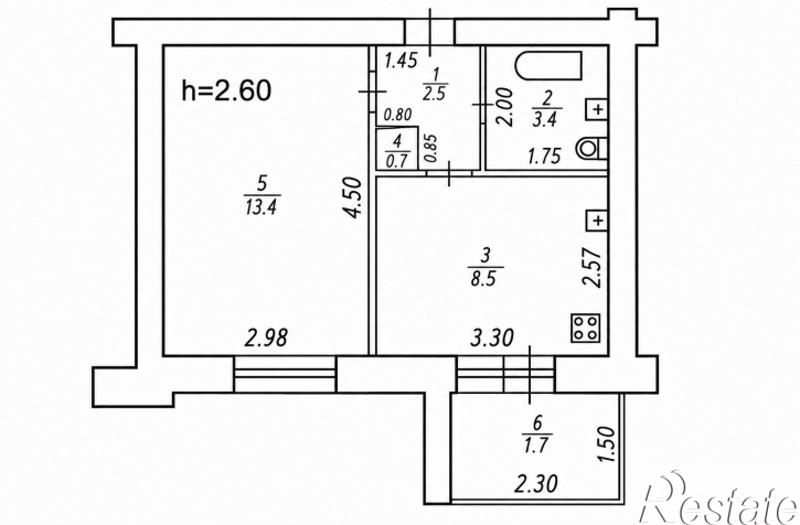 1-комн квартира 2-я Юго-Западная  улица, д. 35
