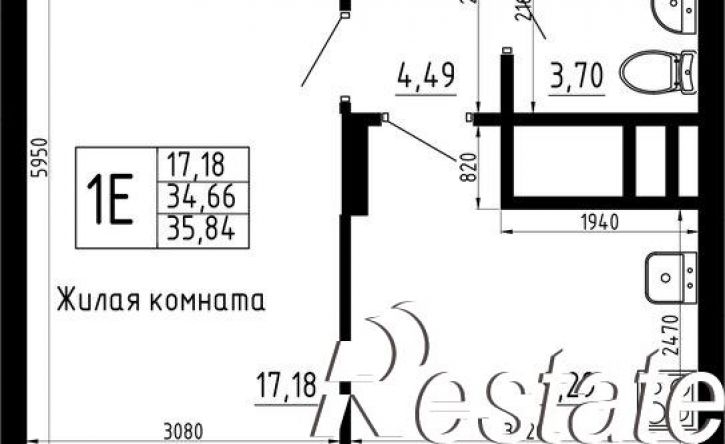 1-комн квартира в новом доме улица Аделя Кутуя, 163А/1,  д. 163А/1