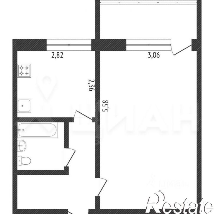 1-комн квартира улица Достоевского, 74А,  д. 74А