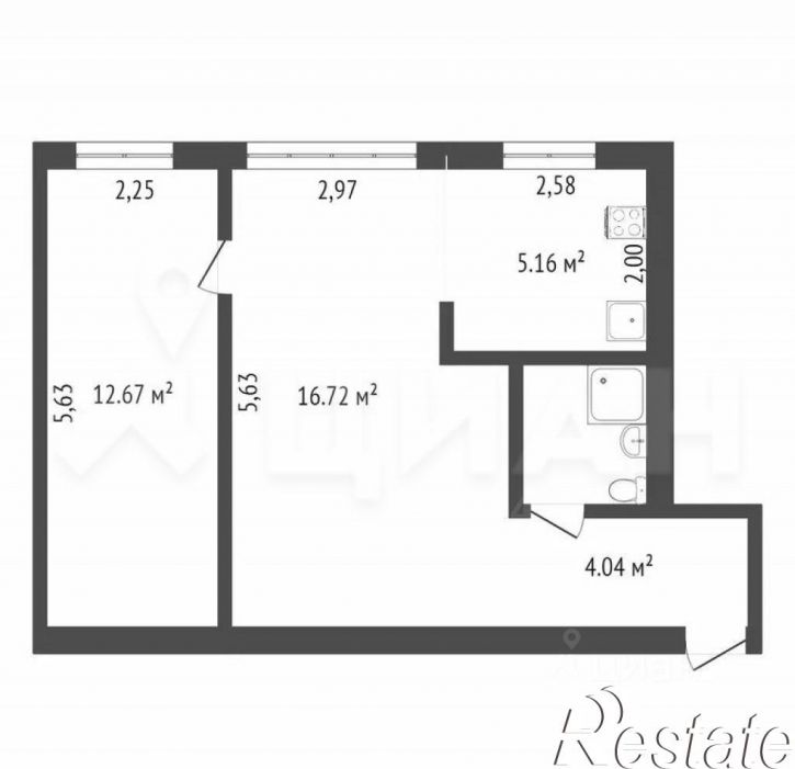2-комн квартира улица Бондаренко, 34,  д. 34