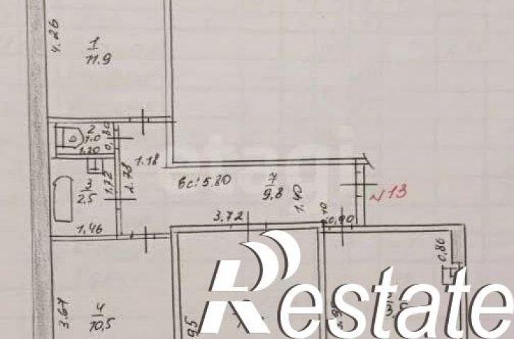 3-комн квартира Республика Татарстан (Татарстан), территория Военный городок-33, 8