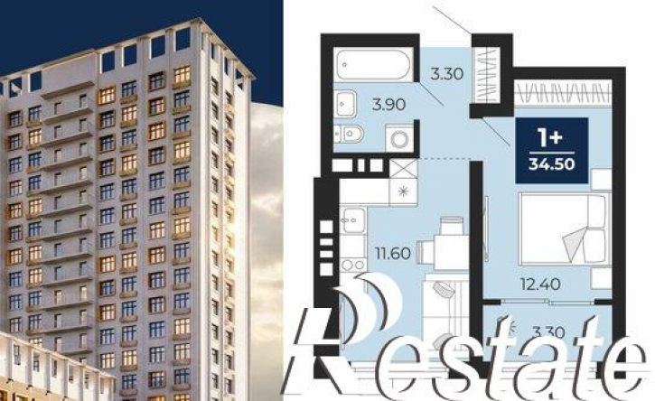 1-комн квартира в новом доме Клубная улица, 11А,  д. 11А