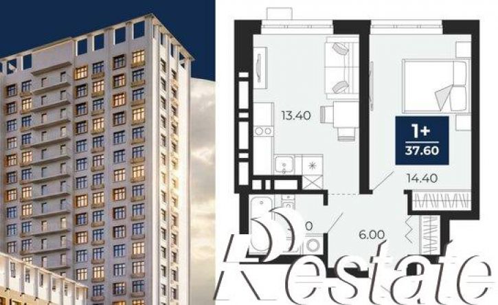 1-комн квартира в новом доме Клубная улица, 11А,  д. 11А