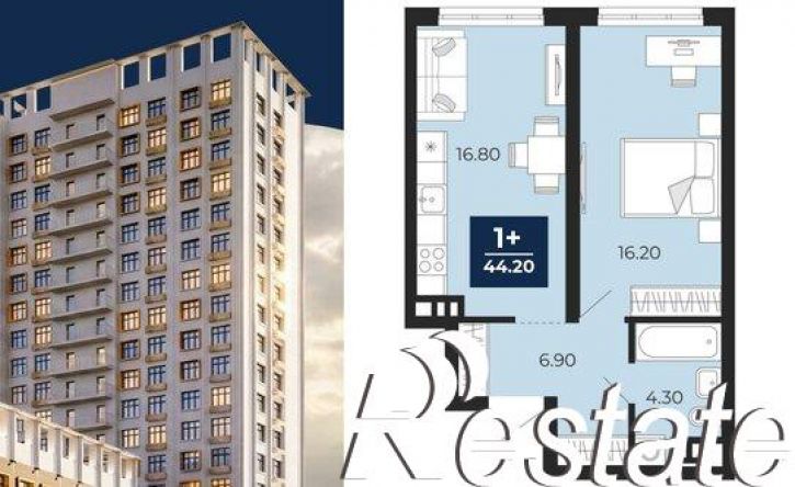 1-комн квартира в новом доме Клубная улица, 11А,  д. 11А