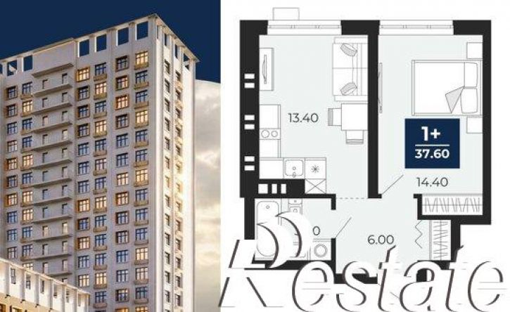 1-комн квартира в новом доме Клубная улица, 11А,  д. 11А