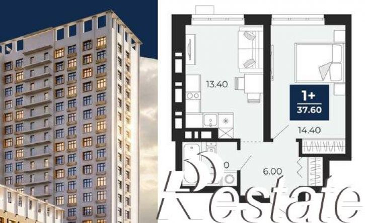 1-комн квартира в новом доме Клубная улица, 11А,  д. 11А