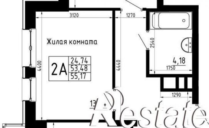 2-комн квартира в новом доме улица Аделя Кутуя, 163А/1,  д. 163А/1
