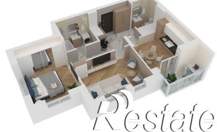 2-комн квартира в новом доме улица Аделя Кутуя, 163А/1,  д. 163А/1