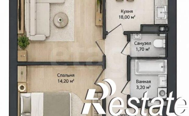 2-комн квартира Гвардейская улица, 59А,  д. 59А