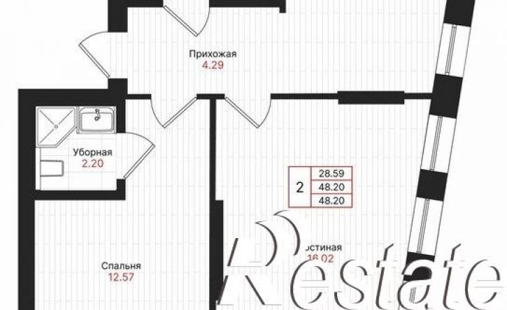 2-комн квартира в новом доме Гвардейская улица, 52/2,  д. 52/2