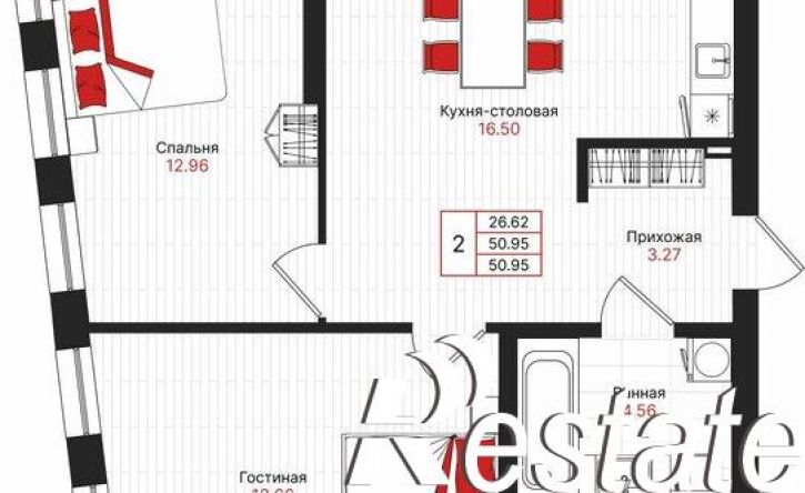 2-комн квартира в новом доме Гвардейская улица, 52/2,  д. 52/2