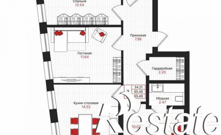 3-комн квартира в новом доме Гвардейская улица, 52/2,  д. 52/2